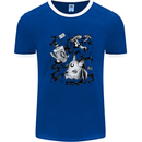 Dark Magic Black Voodoo Magic Mushrooms Mens Ringer T-Shirt Royal Blue/White