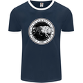 Viking a Wolf of Odin Than a Lamb of God Mens Ringer T-Shirt FotL Navy Blue/White