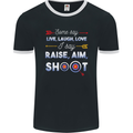 Raise Aim Shoot Funny Archery Archer Mens Ringer T-Shirt FotL Black/White