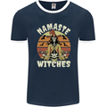 Namaste Witches Funny Halloween Mens Ringer T-Shirt FotL Navy Blue/White