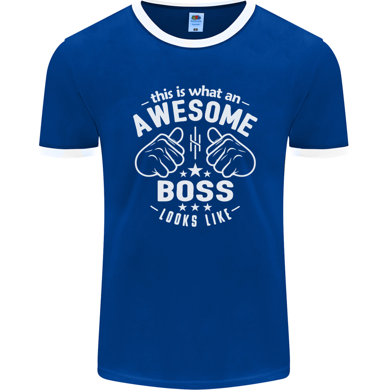 This Is What an Awesome Boss Looks Like Mens Ringer T-Shirt FotL Royal Blue/White