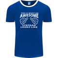 Awesome Stepdad Funny Father's Day Step Dad Mens Ringer T-Shirt FotL Royal Blue/White