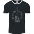 Guitar Notes Electirc Guitarist Player Rock Mens Ringer T-Shirt FotL Black/White