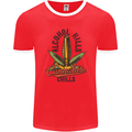 Alcohol Kills Cannabis Chills Weed Drugs Mens Ringer T-Shirt FotL Red/White