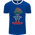 The Vegan Elf Funny Christmas Xmas Mens Ringer T-Shirt FotL Royal Blue/White