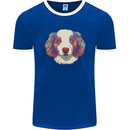 Australian Shepherd Dog Mens Ringer T-Shirt FotL Royal Blue/White