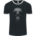 Skull Made of Circles Mens Ringer T-Shirt FotL Black/White