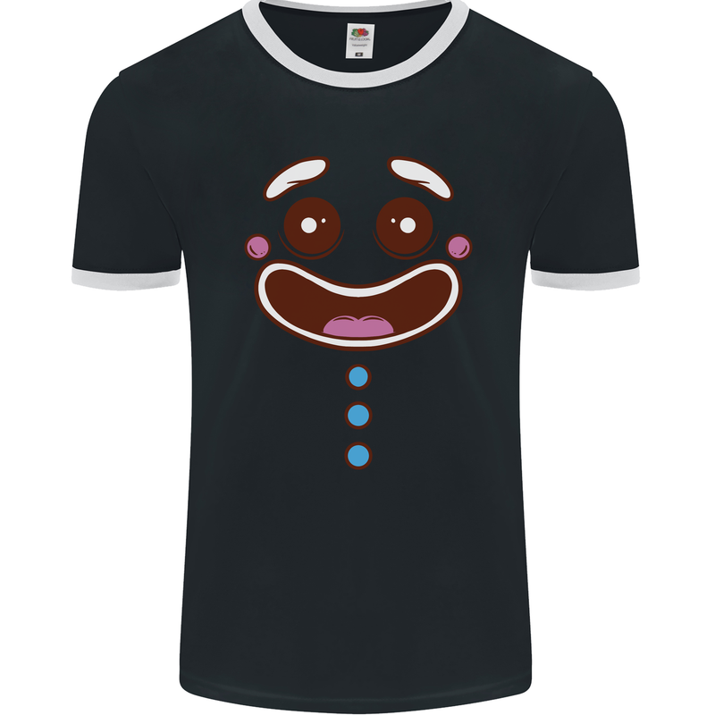 A GingerBread Man Mens Ringer T-Shirt FotL Black/White