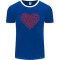 I Heart Red Heads Ginger Hair Funny Mens Ringer T-Shirt FotL Royal Blue/White