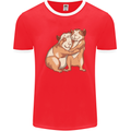 Guinea Pigs Hugging Mens Ringer T-Shirt FotL Red/White