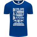 Dad My Favourite Superhero Father's Day Mens Ringer T-Shirt FotL Royal Blue/White