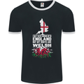 Wales My Roots Are Scottish Mens Ringer T-Shirt FotL Black/White