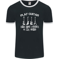 Play Guitar Say Voices in My Head Guitarist Mens Ringer T-Shirt FotL Black/White