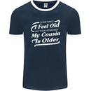 My Cousin is Older 30th 40th 50th Birthday Mens Ringer T-Shirt FotL Navy Blue/White