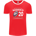 20 Year Wedding Anniversary 20th Rugby Mens Ringer T-Shirt FotL Red/White