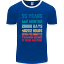 55th Birthday 55 Year Old Mens Ringer T-Shirt FotL Royal Blue/White