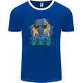 An Alien Smoking Weed Funny Drug Culture Mens Ringer T-Shirt FotL Royal Blue/White