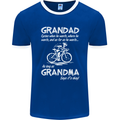 Grandad Cycles When He Wants Cycling Bike Mens Ringer T-Shirt FotL Royal Blue/White