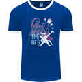 Funny Cat Purrty Like It's the 80's Mens Ringer T-Shirt FotL Royal Blue/White