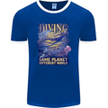 Diver Same Planet Different World Mens Ringer T-Shirt FotL Royal Blue/White