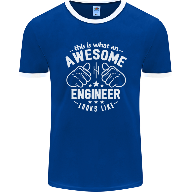 This Is What an Awesome Engineer Looks Like Mens Ringer T-Shirt FotL Royal Blue/White