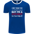 Guitarist I Don't Mean to Be Awesome Guitar Mens Ringer T-Shirt FotL Royal Blue/White