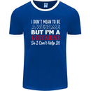 Guitarist I Don't Mean to Be Awesome Guitar Mens Ringer T-Shirt FotL Royal Blue/White
