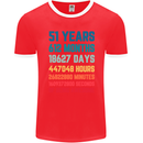 51st Birthday 51 Year Old Mens Ringer T-Shirt FotL Red/White