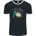 LGBT Turtle Gay Pride Day Awareness Mens Ringer T-Shirt FotL Black/White