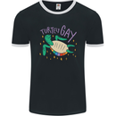 LGBT Turtle Gay Pride Day Awareness Mens Ringer T-Shirt FotL Black/White