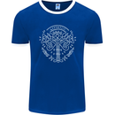 Viking Yggdrasil Tree Norse Mythology Thor Mens Ringer T-Shirt FotL Royal Blue/White