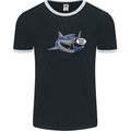 Where Are the Sharks? Scuba Diving Diver Mens Ringer T-Shirt FotL Black/White