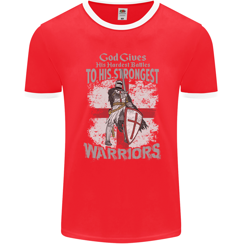 St George Warriors Mens Ringer T-Shirt FotL Red/White