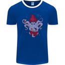 An Octopus Wizard Magic Magician Mens Ringer T-Shirt FotL Royal Blue/White