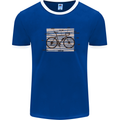 Bicycle Anatomy Funny Cycling Cyclist Funny Mens White Ringer T-Shirt Royal Blue/White