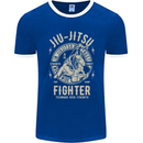 Jiu Jitsu Fighter Mixed Martial Arts MMA Mens Ringer T-Shirt FotL Royal Blue/White