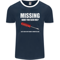 Missing Screwdriver Funny Carpenter DIY Mens Ringer T-Shirt FotL Navy Blue/White