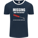 Missing Screwdriver Funny Carpenter DIY Mens Ringer T-Shirt FotL Navy Blue/White