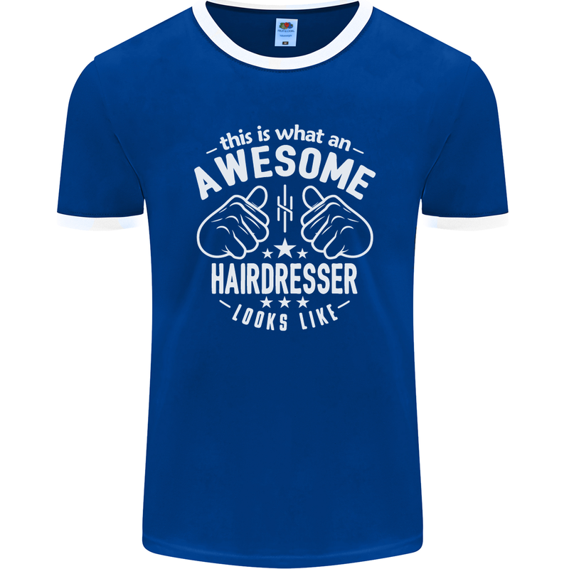 An Awesome Hairdresser Looks Like Mens Ringer T-Shirt FotL Royal Blue/White