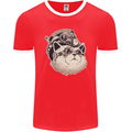 Steampunk Cat Mens Ringer T-Shirt FotL Red/White