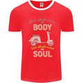 Scooter Four Wheels Move the Body Funny Mens Ringer T-Shirt FotL Red/White