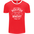 This Is What a Qualified Dentist Looks Like Mens Ringer T-Shirt FotL Red/White