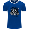 Handmade Choppers Biker Motorcycle Bike Mens Ringer T-Shirt Royal Blue/White