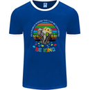Be Kind Elephant Autism Autistic Mens Ringer T-Shirt FotL Royal Blue/White