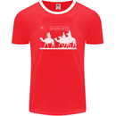 Are We Nearly there Yet? Funny Christmas Mens Ringer T-Shirt FotL Red/White
