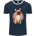 French Bulldog Mens Ringer T-Shirt FotL Navy Blue/White