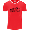 Evolution of Motorcycle Motorbike Biker Mens Ringer T-Shirt FotL Red/White