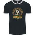 A Huskies Dog Mens Ringer T-Shirt FotL Black/White