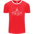 Bodybuilder Gym Training Top Bodybuilding Mens Ringer T-Shirt FotL Red/White