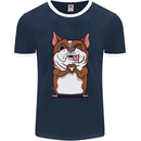 A Cute Dog With a Heart Sign Mens Ringer T-Shirt FotL Navy Blue/White